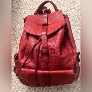 Will Leather Goods Rainer Brick Red Leather Backpack Bag Pockets (Retired Color)